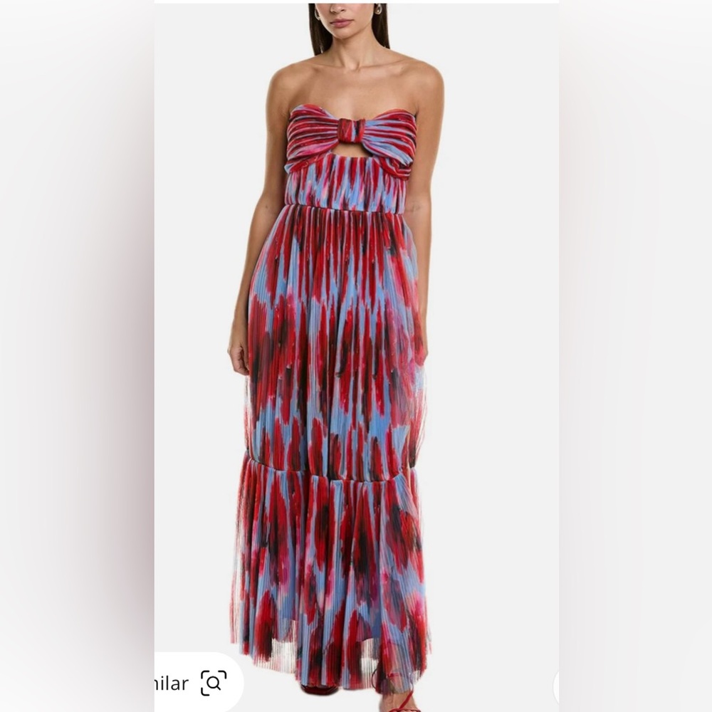 NWT Hutch Micah Pleated Strapless Cutout Gown